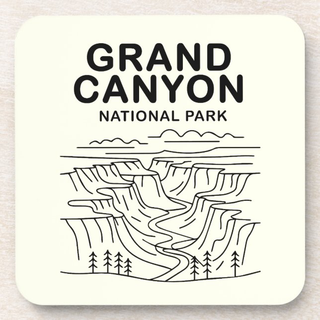 Porta-copo Grand Canyon National Park Line Art (Frente)