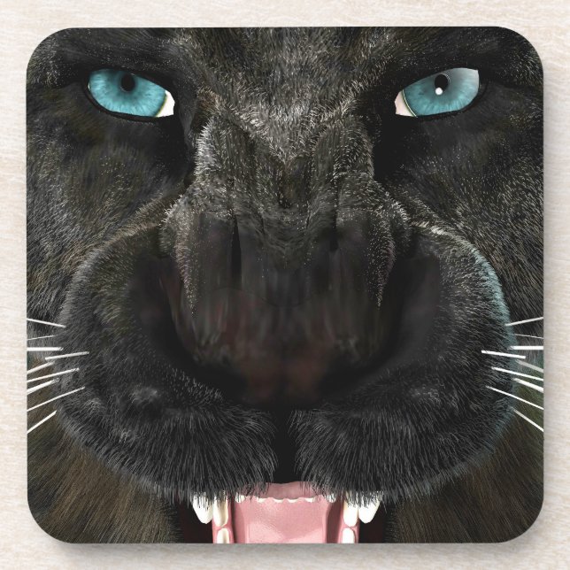 Porta-copo Grande Gato Pantera Negra (Frente)