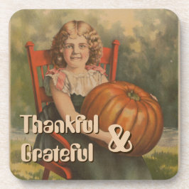 Porta-copo Grata e grata | Vintage Girl with Pumpkin