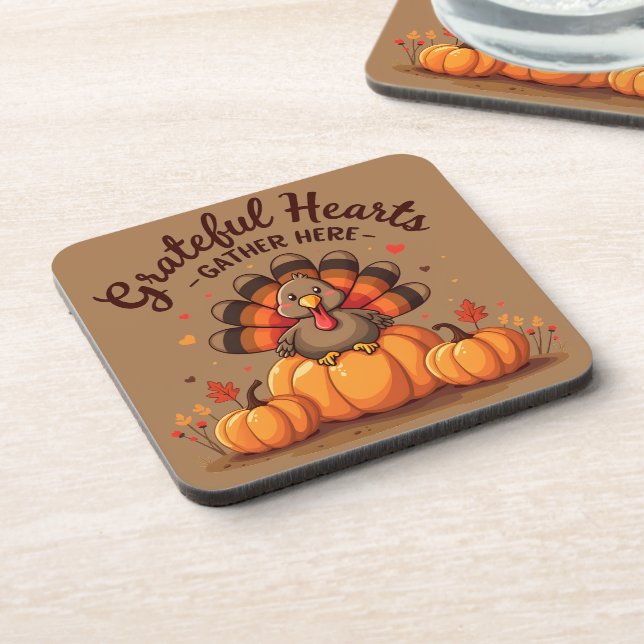 Porta-copo Grateful Hearts Thanksgiving Turkey (Left Side)