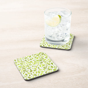 Porta-copo Green Leaves Nature Impressão, Padrão de Folha d