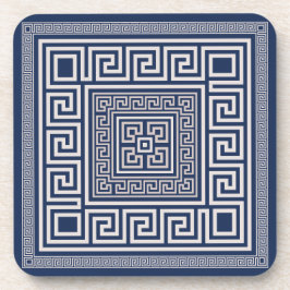 Porta-copo Grego - Chave grega - Azul e creme