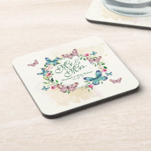 Porta-copo Grinalda personalizada da borboleta que Wedding a