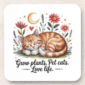 Porta-copo Grow Plants Pet Cats Love Life Cute Gardening