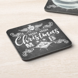 Porta-copo Grunge Chalkboard Felry Natal - Típica retrô