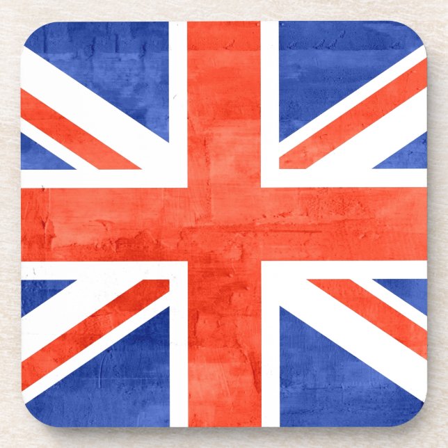 Porta-copo Grunge Reino Unido Flag (Frente)