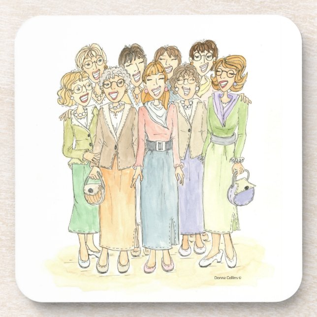 Porta-copo Grupo de Mulheres Bebidas Coasters (Frente)