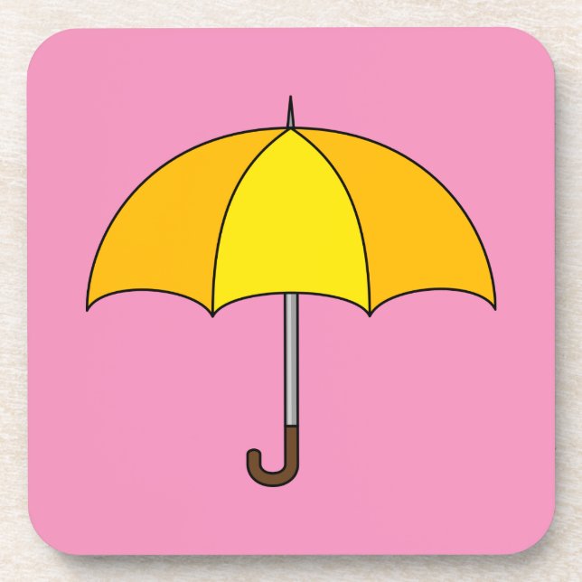 Porta-copo Guarda-chuva Amarelo (Frente)