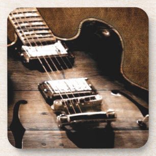 Porta-copo Guitarra ocidental de madeira da música country do