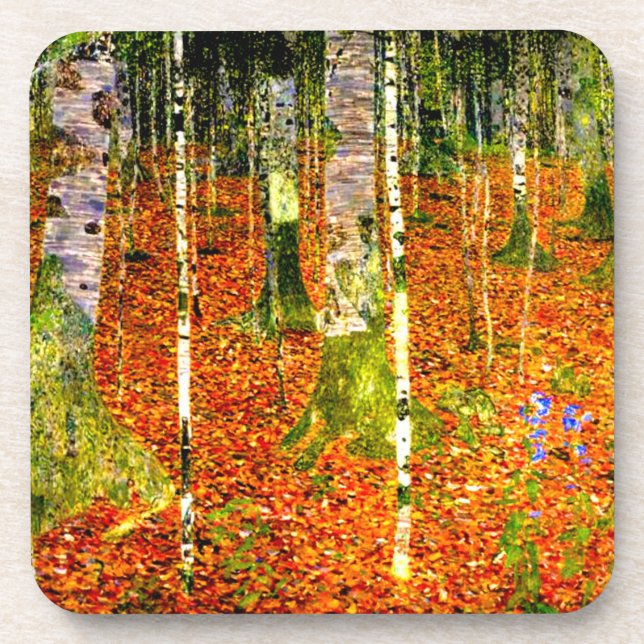 Porta-copo Gustav Klimt Birch Trees (Frente)