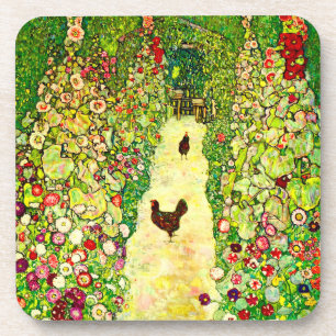 Porta-copo Gustav Klimt Garden com Galinhas