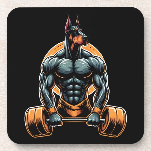 Porta-copo GYM doberman cão-carroça-de-cabeça-forte (Frente)