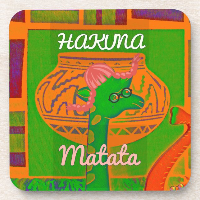 Porta-copo Hakuna Giraffe Art Impressão (Frente)