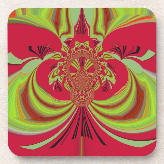 Porta-copo Hakuna Matata design amarelo-vermelho (Frente)