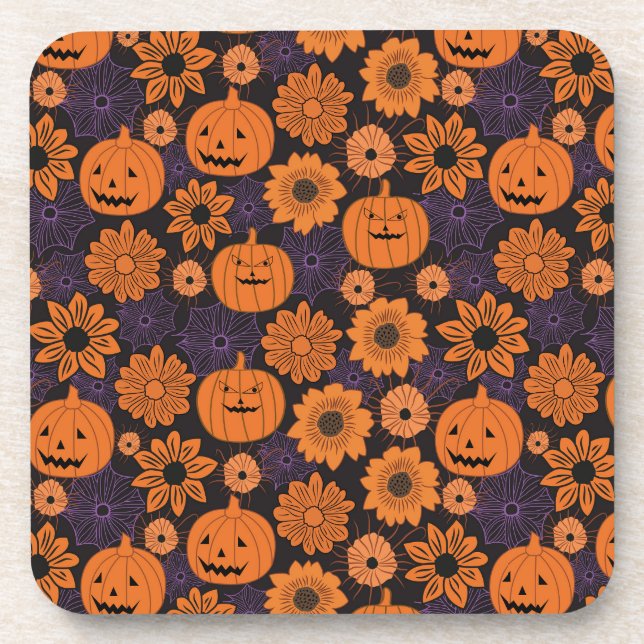 Porta-copo Halloween Floral (Frente)