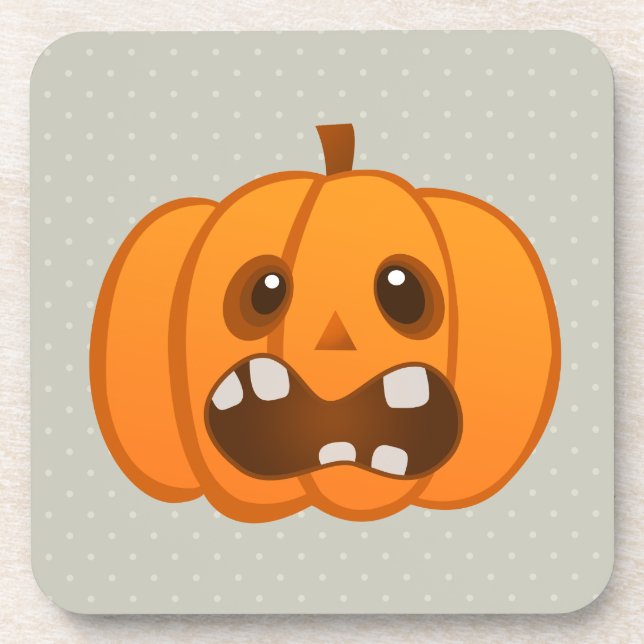 Porta-copo Halloween Orange Pumpkin Jack-o'-lantern (Frente)