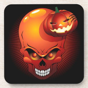 Porta-copo Halloween Skull e Pumpkin