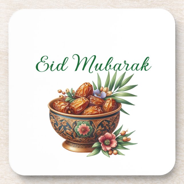 Porta-copo Hard plastic coaster-Eid Mubarak Tableware (Frente)