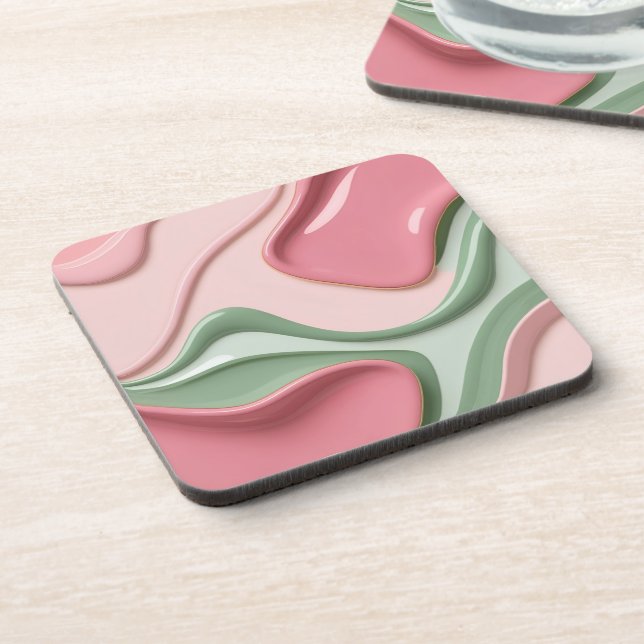 Porta-copo Hard plastic coaster in stylish graphic (Left Side)