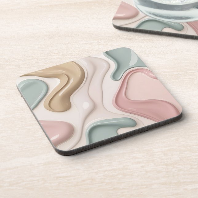 Porta-copo Hard plastic coaster in stylish graphic (Left Side)