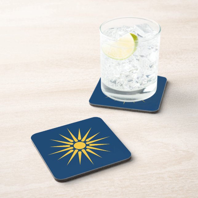 Porta-copo Hard plastic coaster with flag of Macedonia (Lado Direito)
