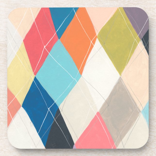 Porta-copo Harlequin Hopscotch - Padrão de Argyle (Frente)
