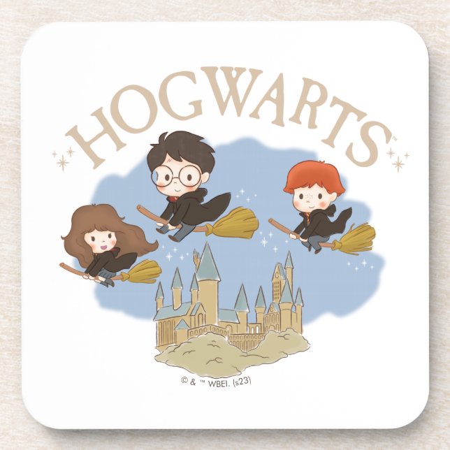 Porta-copo HARRY POTTER™, Hermione & Ron sobrevoam HOGWARTS™ (Frente)