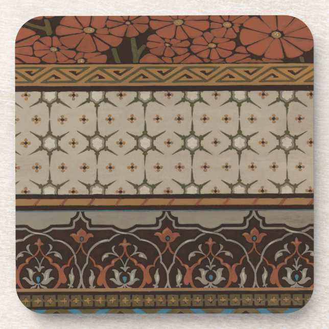 Porta-copo Heirloom Têxtil com Padrões Decorativos (Frente)