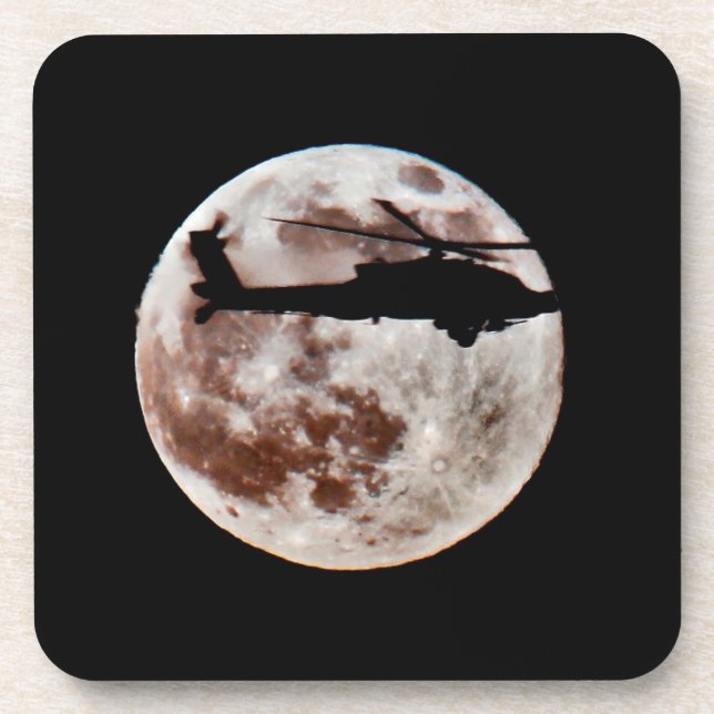 Porta-copo Helicóptero Militar Contra Lua Cheia (Frente)