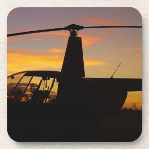 Porta-copo Helicóptero Robinson R44 no pôr do sol