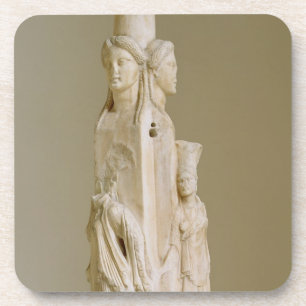 Porta-copo Herm Triform de Hecate, escultura de mármore, pe