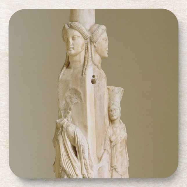 Porta-copo Herm Triform de Hecate, escultura de mármore, pe (Frente)