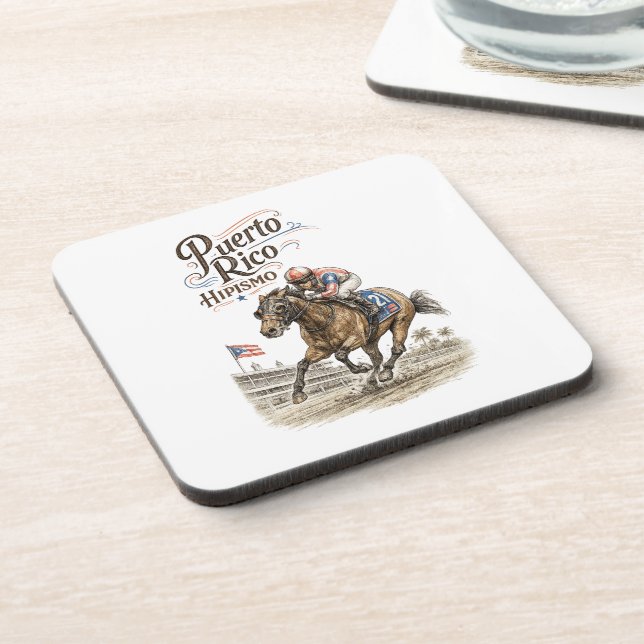 Porta-copo Hipismo Porto Rico Corrida de Cavalos (Left Side)