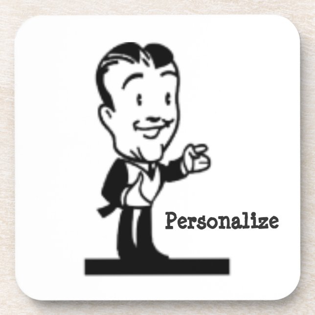 Porta-copo Histórias em quadrinhos retro preto e branco (Frente)