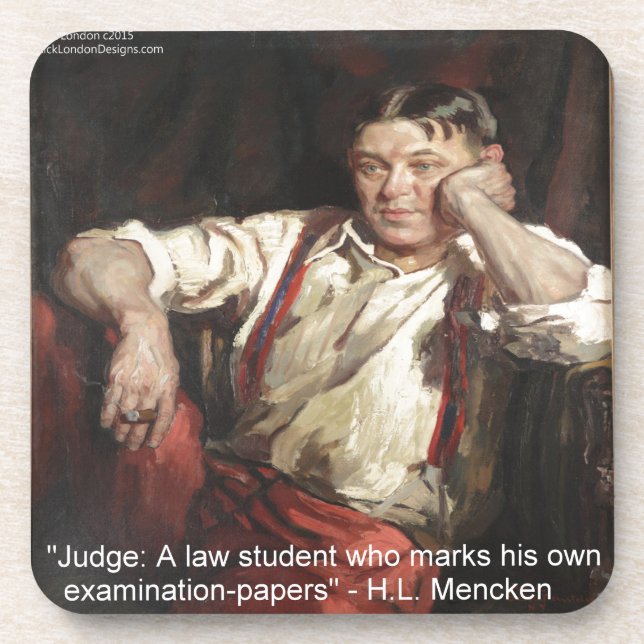 Porta-copo HL Mencken Graphic & Cote Sobre Os Juízes (Frente)