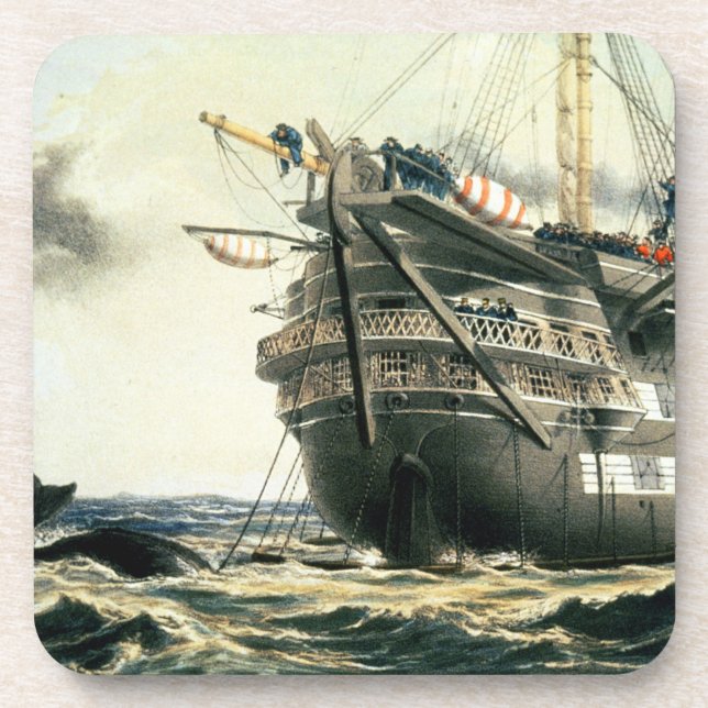 Porta-copo HMS Agamemnon que coloca o cabo atlântico (Frente)