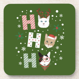 Porta-copo Ho Ho Cats Feliz Natal