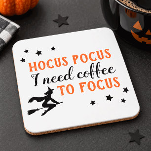 Porta-copo Hocus Pocus Halloween Moderno Laranja e Preto