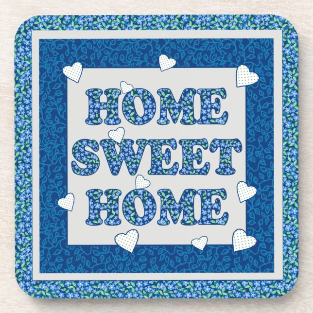 Porta-copo Home Sweet Home Porta copos, Blue Mix'n'Match Padr (Frente)