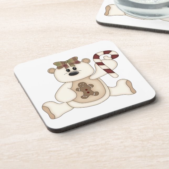 Porta-copo Homem-Pão-Urso de Natal Branco (Left Side)