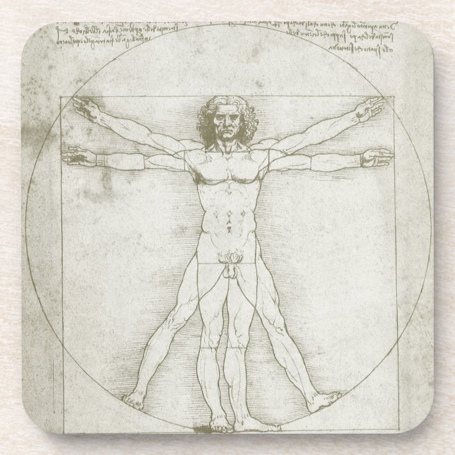 Porta-copo Homem Vitruviano de Leonardo da Vinci (Frente)