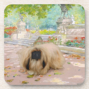 Porta-copo Honey Pekingese em Floral Setting