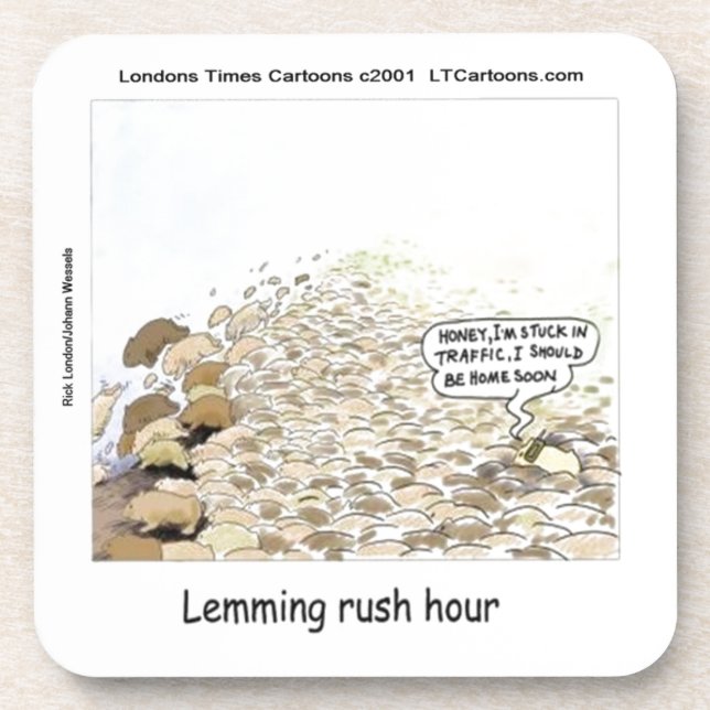 Porta-copo Hora da Corrida dos Lemmings Divertido (Frente)