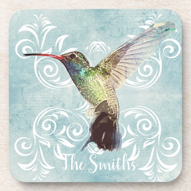 Porta-copo Hummingbird com fundo florescente (Frente)
