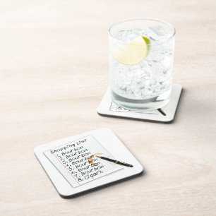 PORTA-COPO HUMOR DO COCKTAIL DA LISTA DE COMPRA DO BOURBON