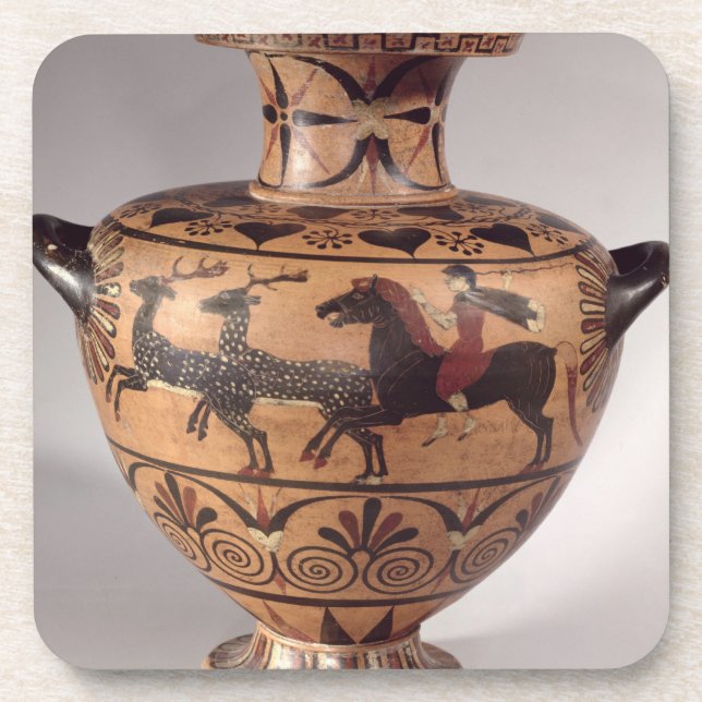 Porta-copo Hydria, caçando a cena, grego arcaico, figura (Frente)
