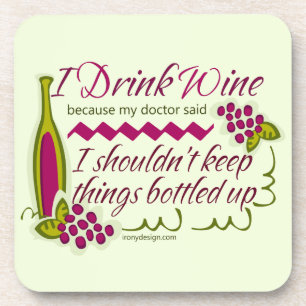 Porta-copo I Drink Wine Funny Quote