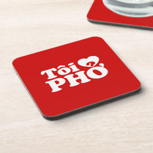 Porta-copo I Heart (Love) Pho (Tôi→ PHỞ) Língua vietnam