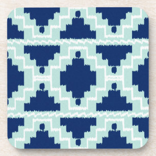 Porta-copo Ikat Aztec Pattern - Indigo e azul claro