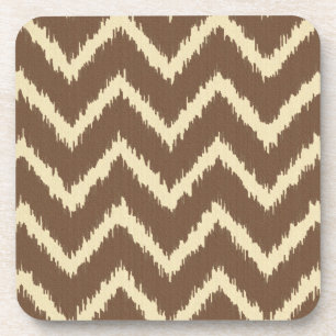 Porta-copo Ikat Chevrons - Marrom chocolate e bege